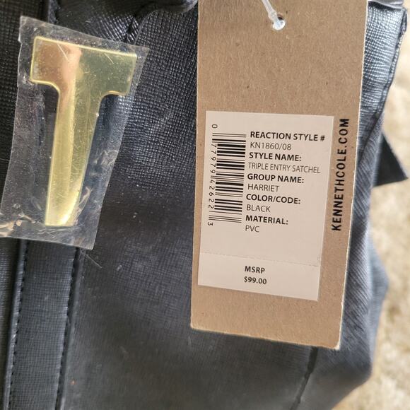 New Kenneth Cole Triple Entry Satchel KN1860/08 Black - Picture 4 of 6